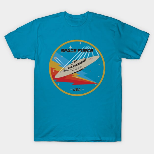 Space Force Mothership Lightning Edition-Retro T-Shirt by SunGraphicsLab